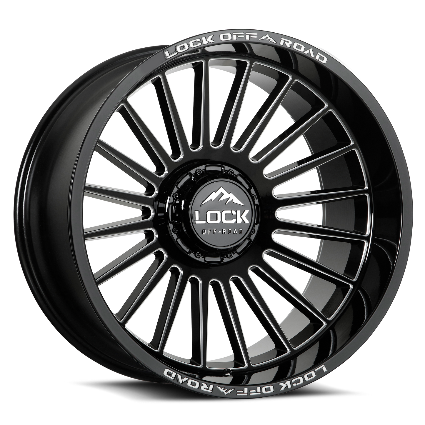 20x10 Lock Xtreme Invasion (Gloss Black / Milled) 8x180
