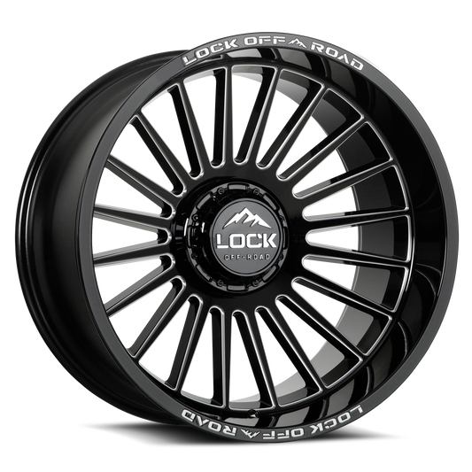 20x10 Lock Xtreme Invasion (Gloss Black / Milled) 8x180