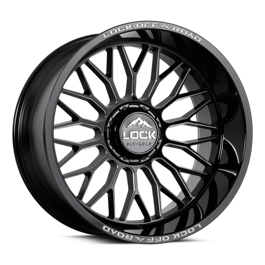 20x9 Lock Xtreme Rampage (Gloss Black / Milled) 6x139.7